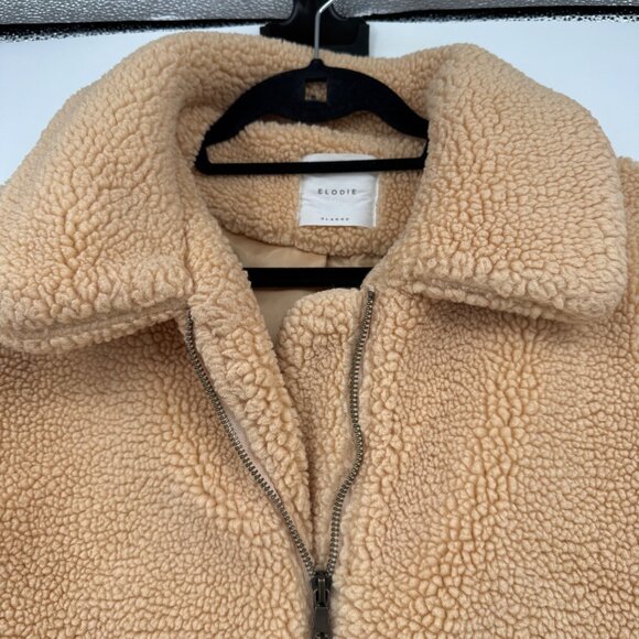 Elodie Teddy Jacket Tan neutral warm cozy woman’s size Extra Large full zipper c - Picture 3 of 9